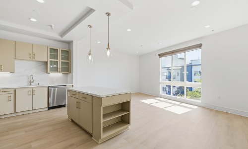 dining area with bright lighting