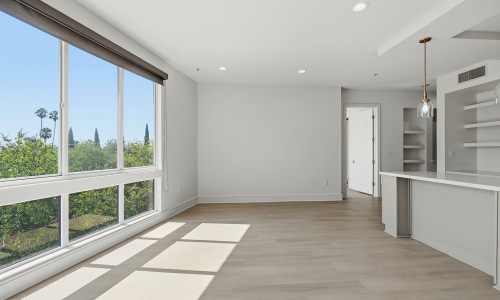 spacious room with natural lighting